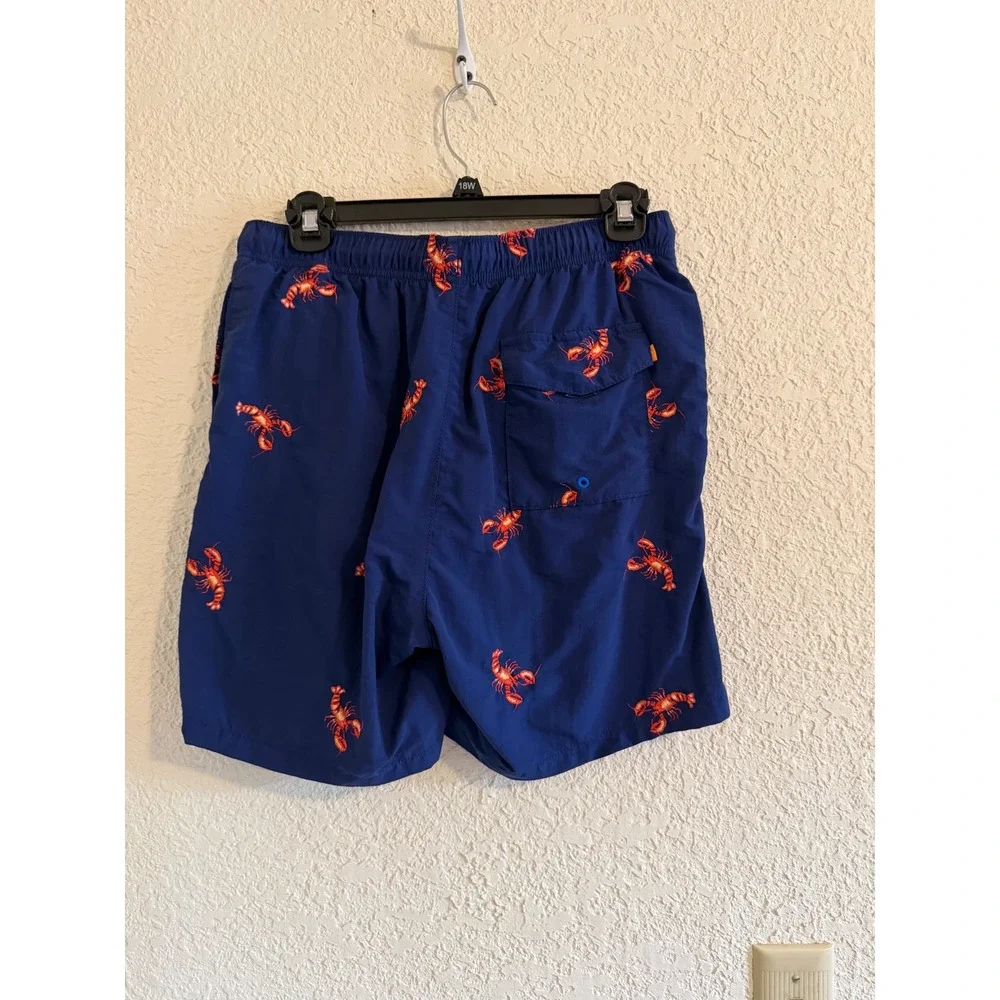 Tommy Bahama Mens Blue Lobster Print Swim Trunks Mesh Lined Shorts Small‎